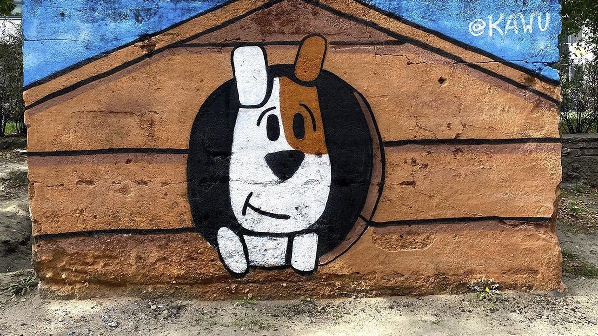 Na wejściu do schronu w Poznaniu pojawiło się malowidło z Reksiem