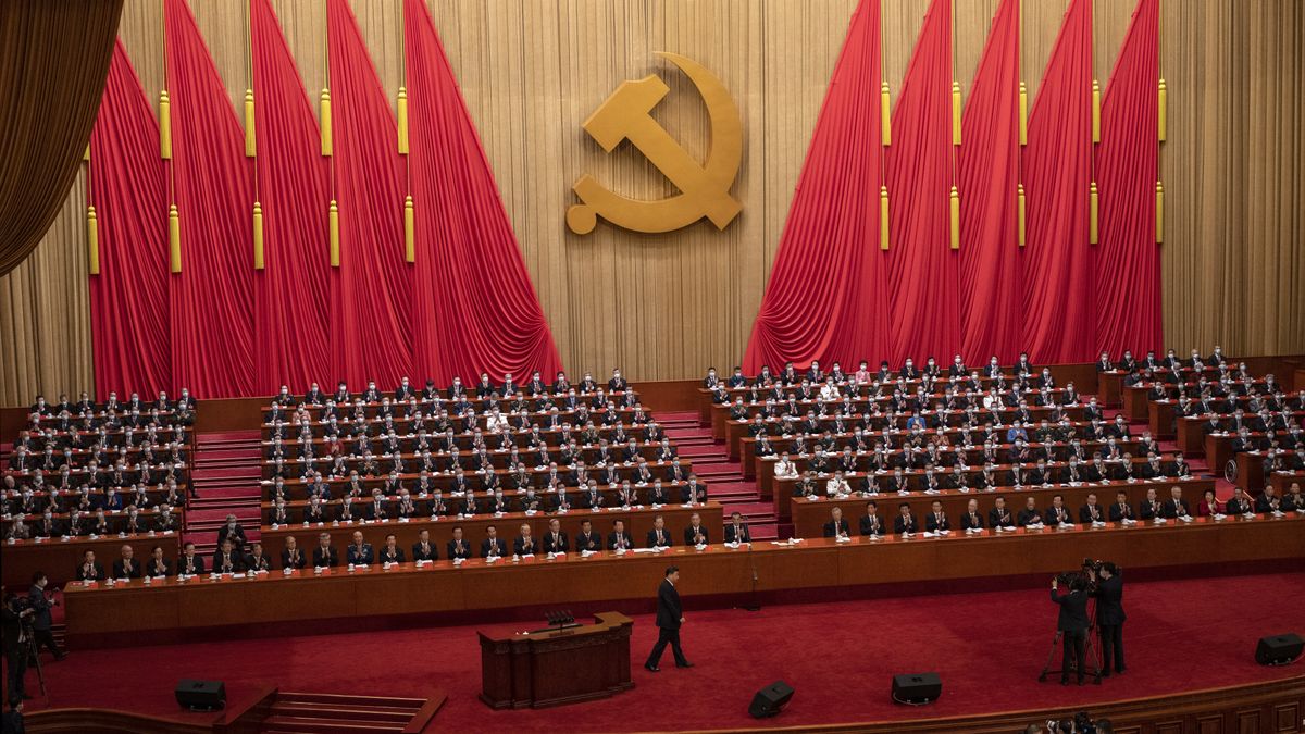 Opening Ceremony Of The 20th National Congress Of The Communist Party Of China
BEIJING, CHINA - OCTOBER 16: Chinese President Xi Jinping, bottom, is applauded by senior members of the government and delegates as he leaves the podium after his speech during the Opening Ceremony of the 20th National Congress of the Communist Party of China  at The Great Hall of People on October 16, 2022 in Beijing, China. Xi Jinping is widely expected to secure a third term in power. (Photo by Kevin Frayer/Getty Images)
Kevin Frayer