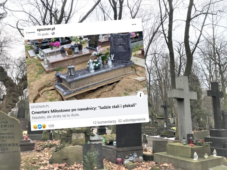 Dramat na cmentarzu w Poznaniu po ulewach. "Ludzie płakali"