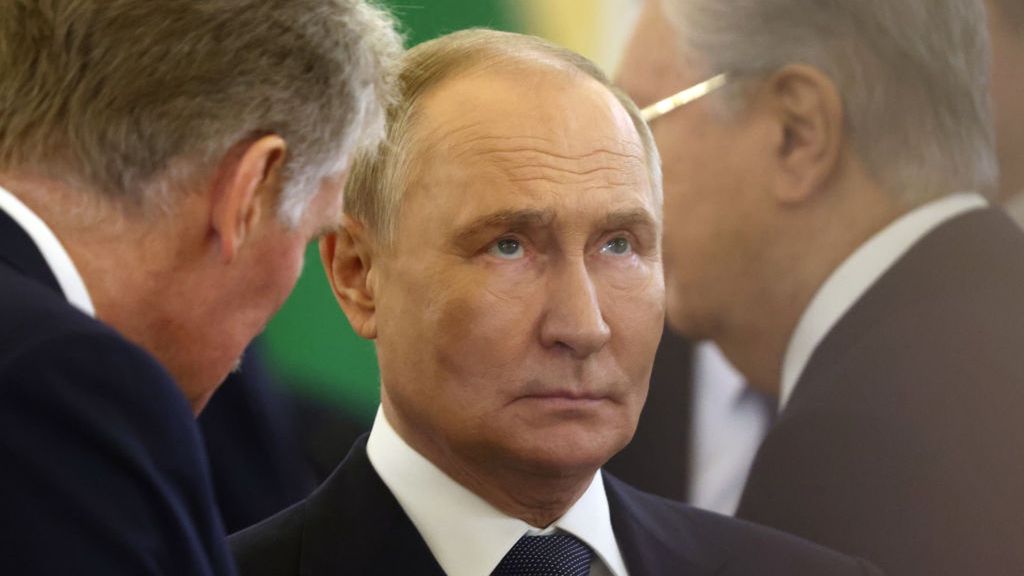 Ptesident Putin Holds The Summit of The Commonwealth of Independent States (CIS)
MOSCOW, RUSSIA - OCTOBER 8 (RUSSIA OUT) Russian President Vladimir Putin (C) listens to Presidential Press Secretary Dmitry Peskov (L) during the Summit of the Commonwealth of Independent States (CIS), October 8, 2024, in Moscow, Russia. Leaders of ex-Soviet states gathered for an annual summit of CIS. (Photo by Contributor/Getty Images)
Contributor