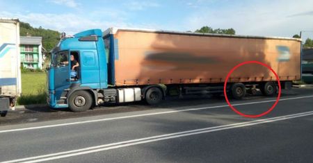 Łotysz nie miał skrupułów. Pozbył się koła w ciężarówce załadowanej 18 tonami