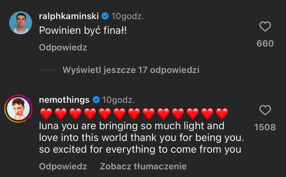 Jeden z faworytów Eurowizji skomentował występ Luny