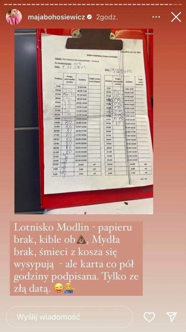Maja Bohosiewicz pomstuje na bałagan na lotnisku w Modlinie