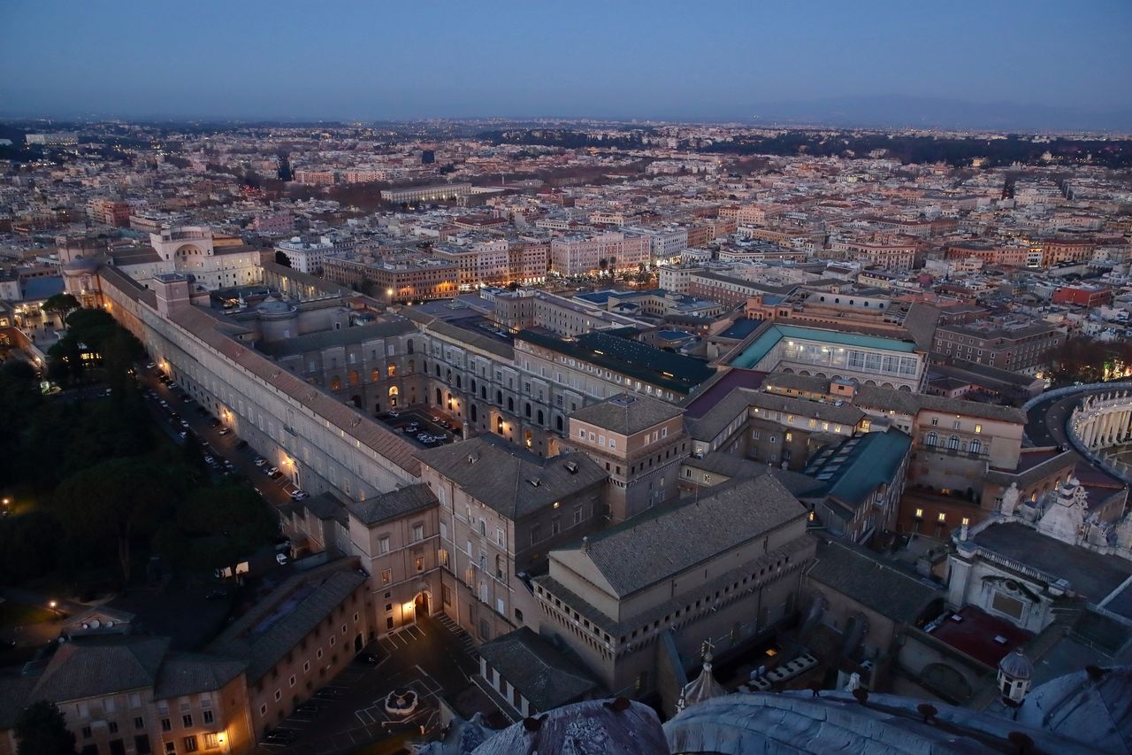 View of the Vatican City and Rome from the dome of St. Peter's Basilica