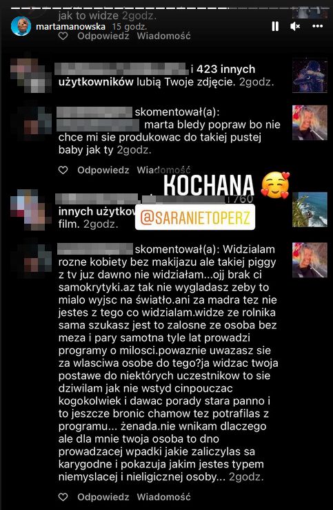 Marta Manowska pod ostrzałem. Opublikowała wiadomości hejterki 