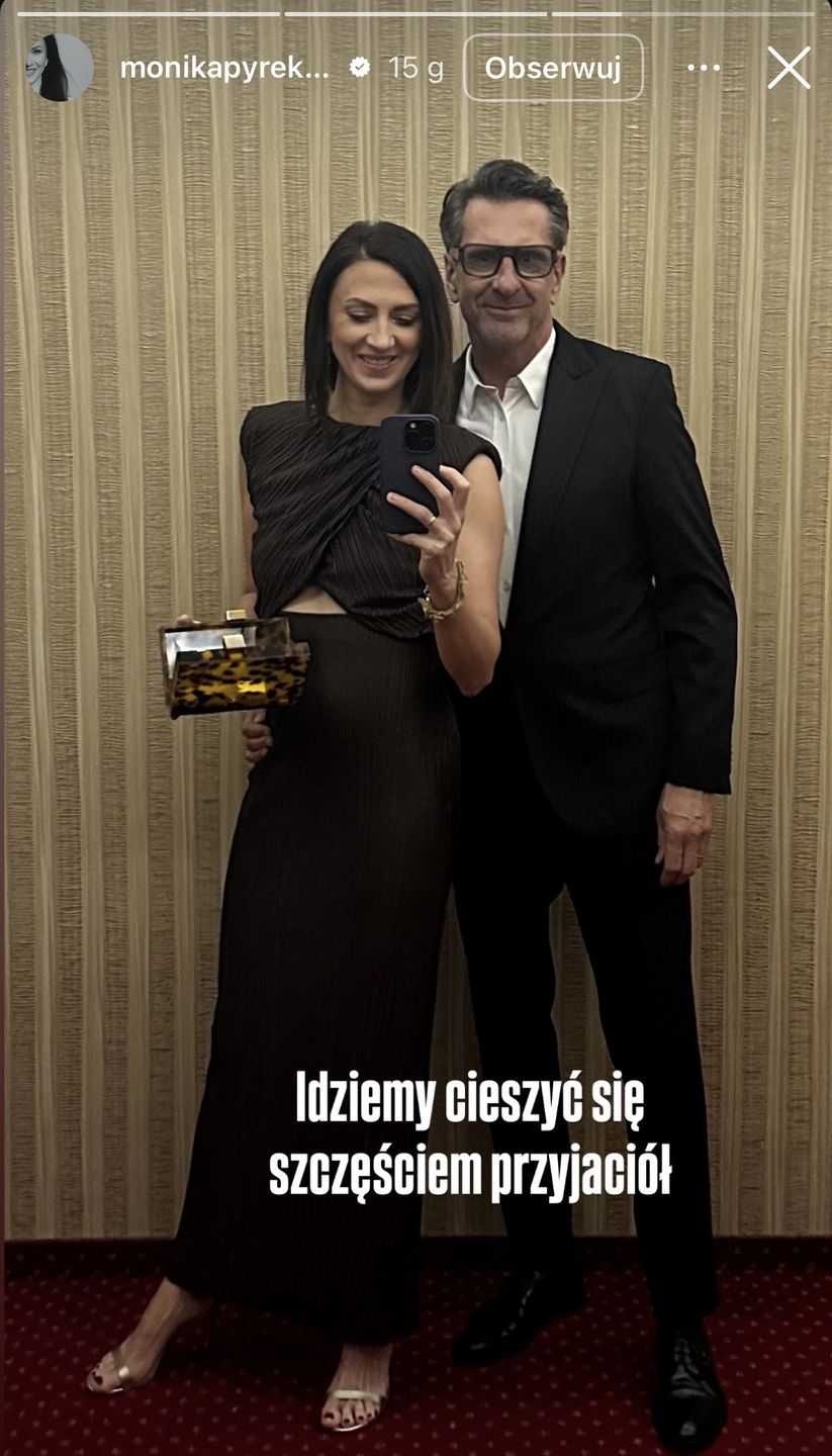 Monika Pyrek z mężem