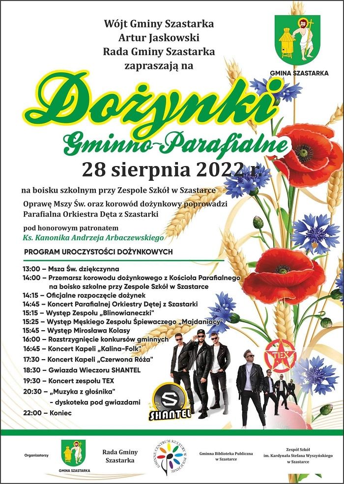 Dożynki Gminy Szastarka 2022 - program