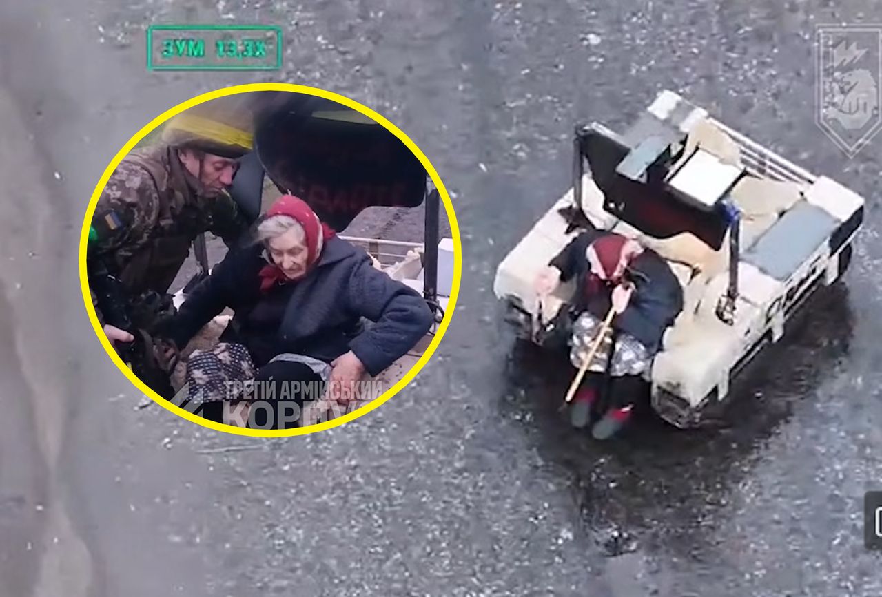 "Babciu, wsiadaj!" Ukraiński robot uratował seniorkę