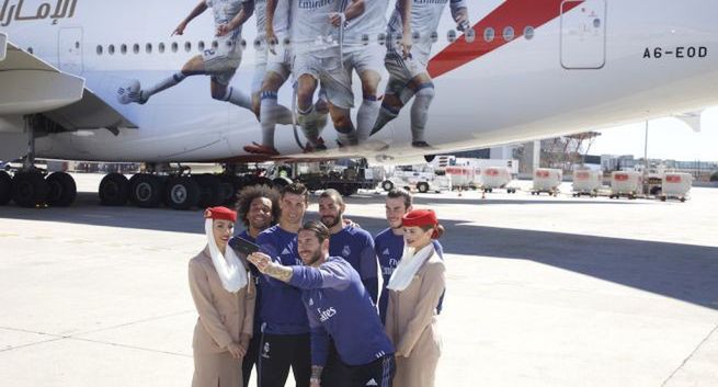 Ronaldo, Bale, Ramos, Benzema i Marcelo z Realu Madryt na samolocie Emirates