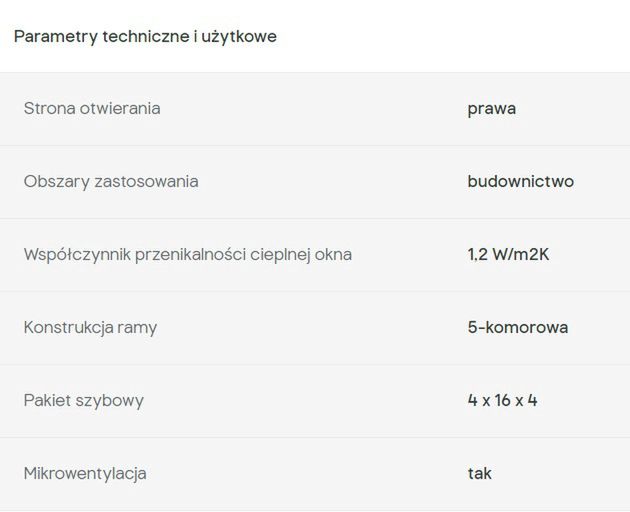 Przykładowe okna, dostępna na stronach internetowych marketów budowlanych