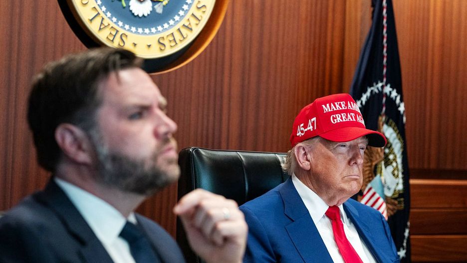 Temporary
In a photo released by the White House via X, US President Donald Trump (R) and Vice President JD Vance (L) are seen in the Situation Room of the White House on June 21, 2025 in Washington, DC. Trump said June 21, 2025 the US military has carried out a "very successful attack" on three Iranian nuclear sites, including the underground uranium enrichment facility at Fordo. "We have completed our very successful attack on the three Nuclear sites in Iran, including Fordow, Natanz, and Esfahan," Trump said in a post on his Truth Social platform. (Photo by WHITE HOUSE / AFP) / RESTRICTED TO EDITORIAL USE - MANDATORY CREDIT "AFP PHOTO / WHITE HOUSE  " - NO MARKETING NO ADVERTISING CAMPAIGNS - DISTRIBUTED AS A SERVICE TO CLIENTS
-