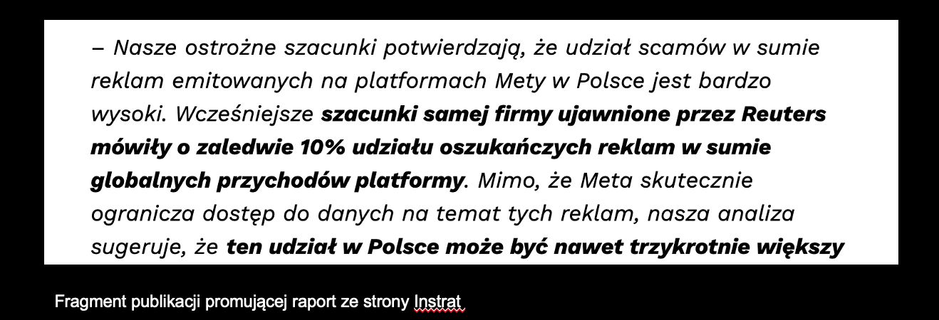 Fragment publikacji promującej raport