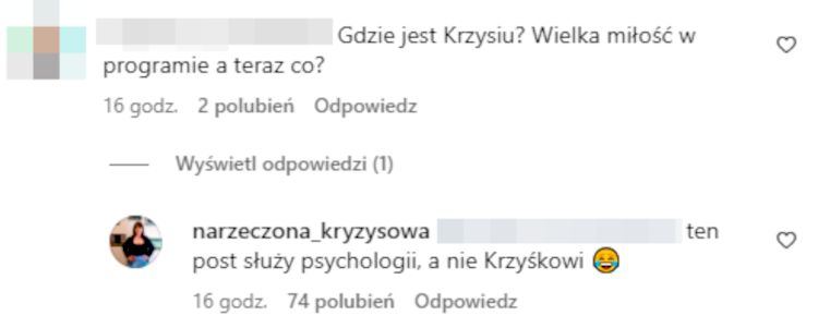 Magda ze "Ślubu" odpowiada na komentarz