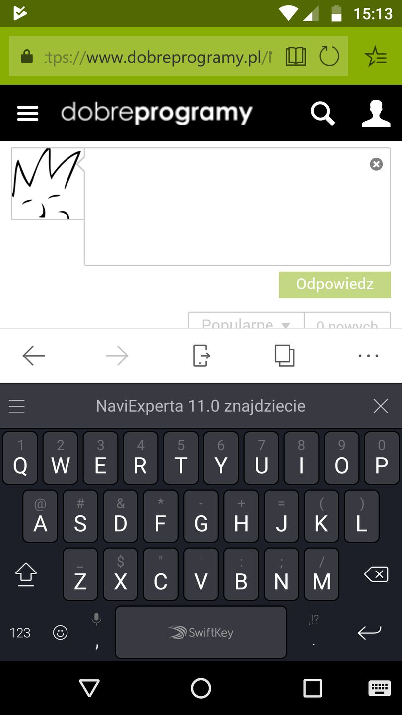 Klawiatura będąca własnością Microsoftu i Microsft Edge na... Androidzie. ;)