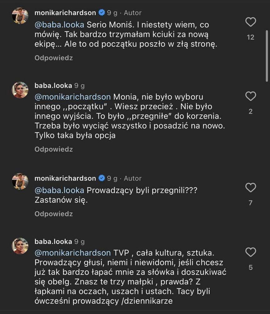 Richardson i Janowska spierają się o nowe "PnŚ". Ostra wymiana zdań