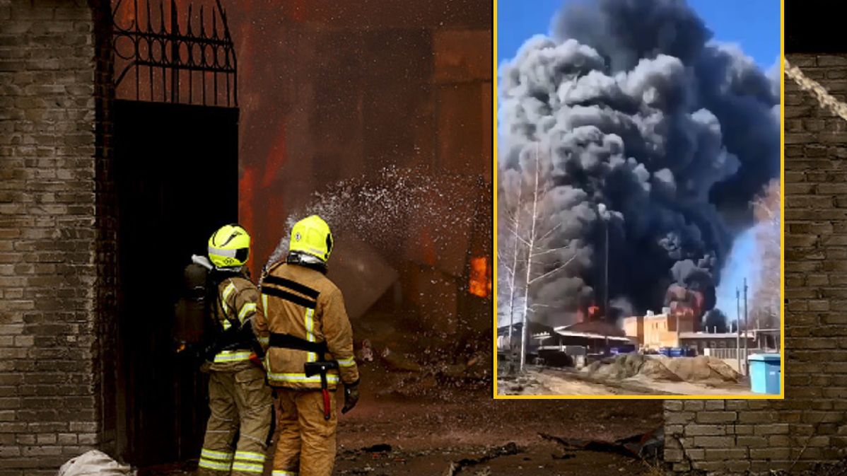 Duży pożar na kombinacie chemicznym w mieście Kiniszma 