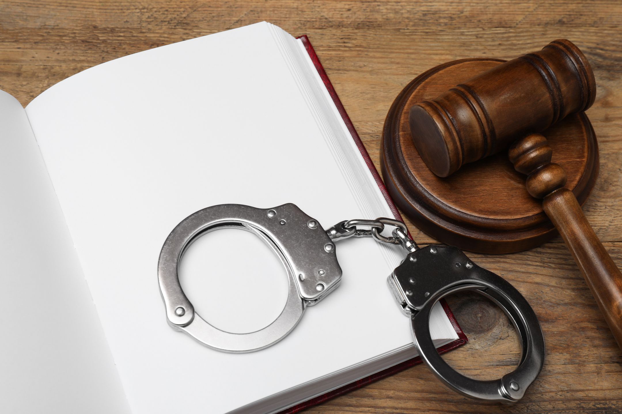 Book, judge's gavel and handcuffs on wooden table
africaimages.com (Olga Yastremsk
arrest, arrestant, background, block, book, charge, closeup, concept, control, conviction, court, crime, criminal, danger, detective, evidence, fraud, gangster, gavel, guilty, handcuffs, illegal, inmate, issues, judge, judgement, judgment, juridical, justice, law, lawyer, legal, legislation, metal, nobody, object, prison, prisoner, punishment, sound, suspect, table, tribunal, verdict, violence, wooden, arrest, arrestant, background, block, book, charge, closeup, concept, control, conviction, court, crime, criminal, danger, detective, evidence, fraud, gangster, gavel, guilty, handcuffs, illegal, inmate, issues, judge, judgement, judgment, juridical, justice, law, lawyer, legal, legislation, metal, nobody, object, prison, prisoner, punishment, sound, suspect, table, tribunal, verdict, violence, wooden
