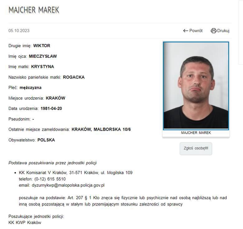 List gończy za Markiem Majcherem