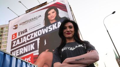 Afera o plakat wyborczy Ewy Zajączkowskiej-Hernik. Pokazała nogi