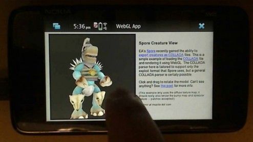 Firefox z obiektami 3D w Nokii N900 1