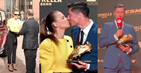 Lewandowscy przybywają na galę Złotego Buta: Robert wartym 1,5 MILIONA ZŁOTYCH bentleyem, a Anna mercedesem za MILION (FOTO)
