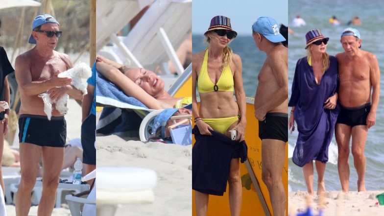 Beata Ścibakówna i Jan Englert wypoczywają na plaży w Juracie