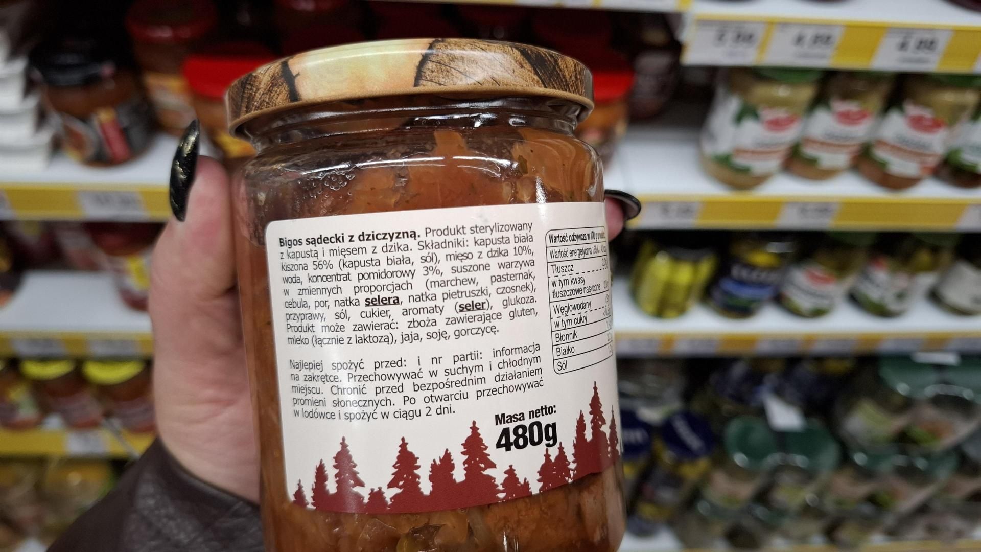 Skład bigosu z dziczyzną