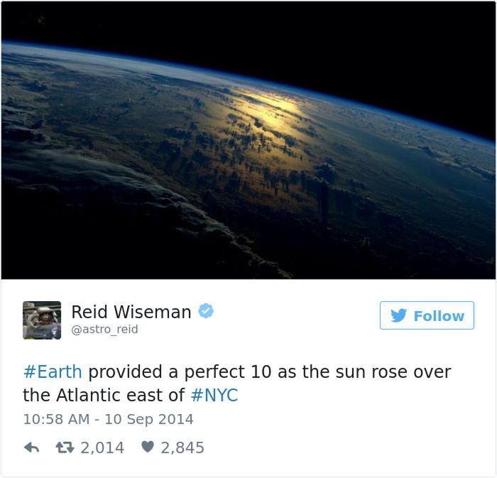 Kosmiczne zdjęcia w tweetach Reida Wisemana 7