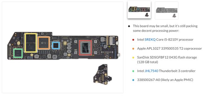 MacBook Air 2018: płyta główna. (źródło: ifixit.com)