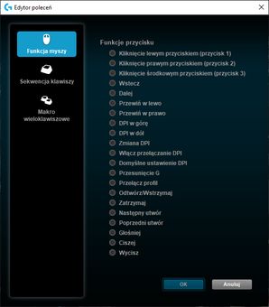 Przypisywanie funkcji przycisku myszy