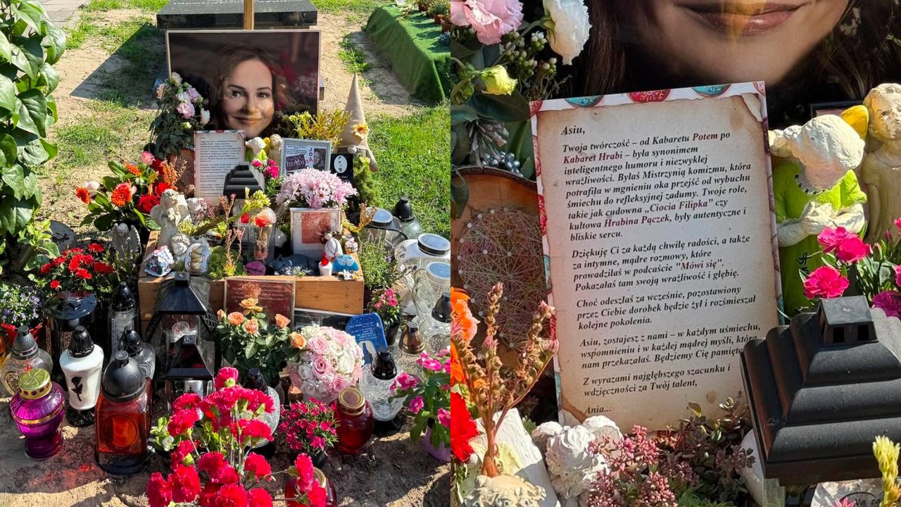 Tak wygląda grób Joanny Kołaczkowskiej w pierwszą rocznicę śmierci artystki. Na mogile pojawił się wyjątkowy list (WIDEO)