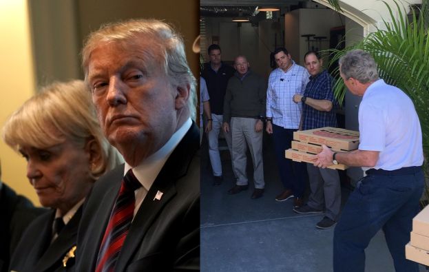 George W. Bush zamówił pizzę dla pracowników rządu, którzy nie dostają pensji od prawie miesiąca... (FOTO)