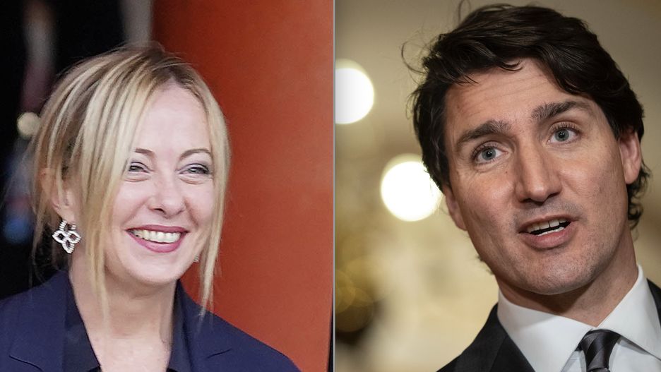 Premier Włoch Giorgia Meloni i premier Kanady Justin Trudeau