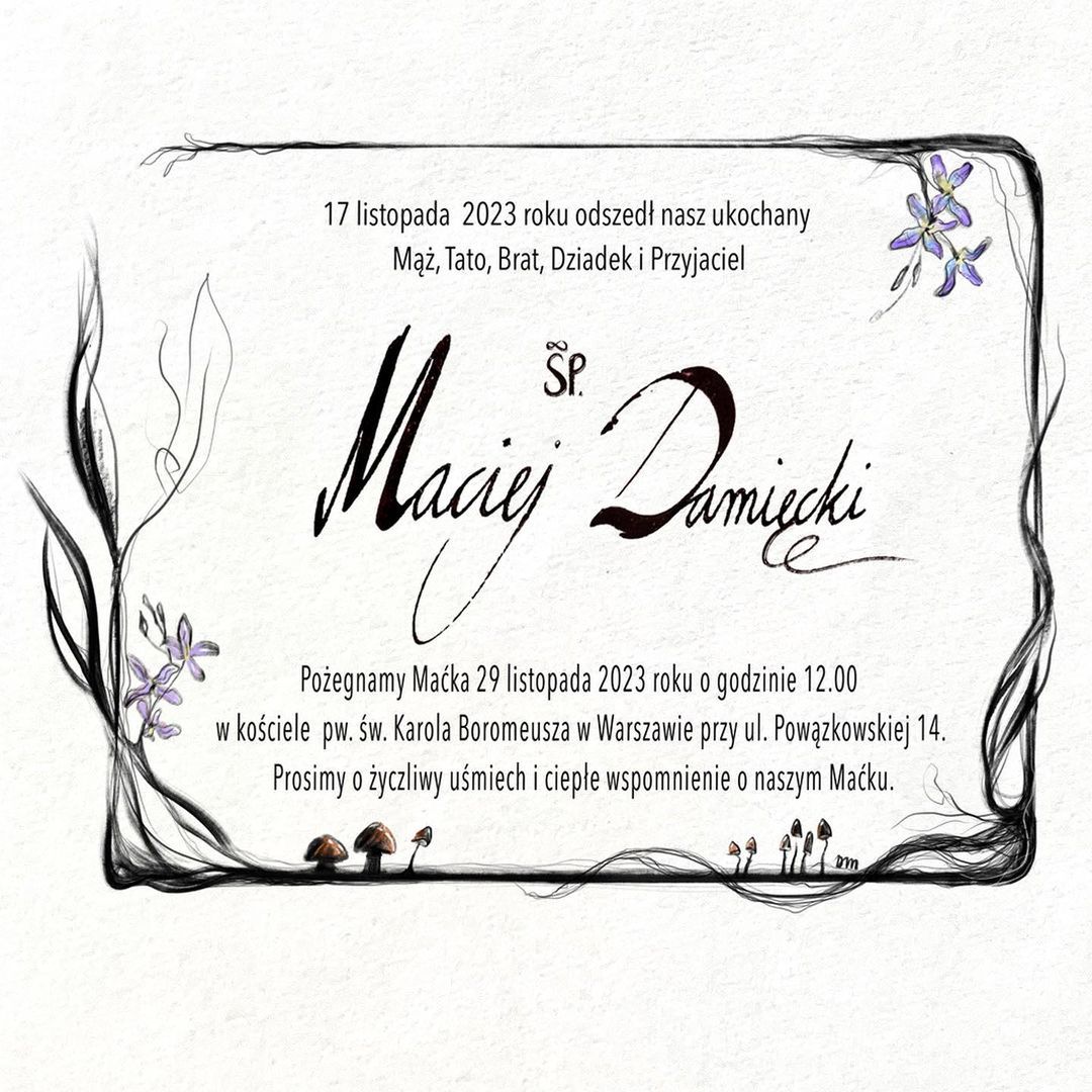 Informacje o ostatnim pożegnaniu Macieja Damięckiego