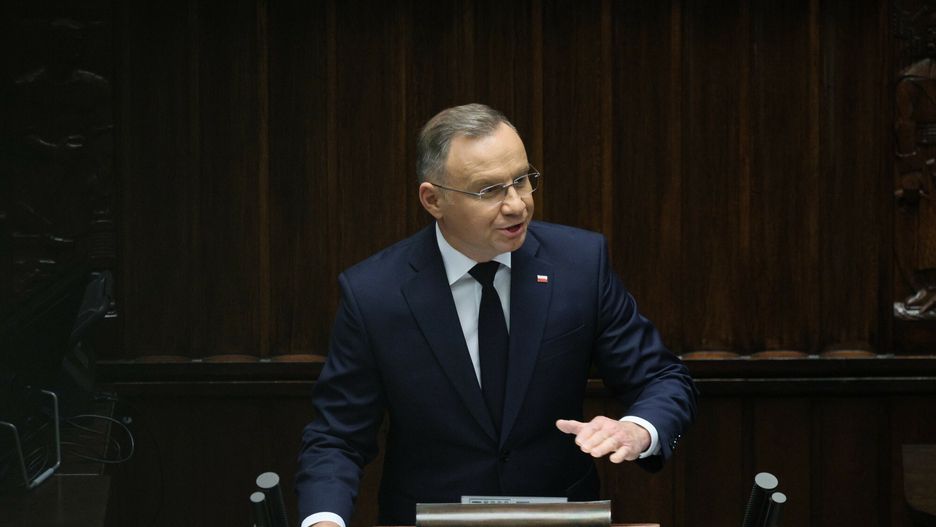 Or?dzie prezydenta Andrzeja Dudy w Sejmie
Fot. Pawel Wodzynski/East News, Warszawa, 16.10.2024. 20. posiedzenie Sejmu X kadencji. Oredzie prezydenta Andrzeja Dudy,  w zwiazku z rocznica wyborow parlamentarnych z 2023 r. N/z: Andrzej Duda.
Pawel Wodzynski