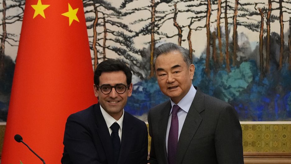 French Foreign Minister In Beijing
BEIJING, CHINA - APRIL 1: Chinese Foreign Minister Wang Yi (R) shakes hands with French Foreign Minister Stephane Sejourne after a joint press conference at Diaoyutai State Guest House on April 1, 2024 in Beijing, China. (Photo by Ken Ishii - Pool/Getty Images)
Pool