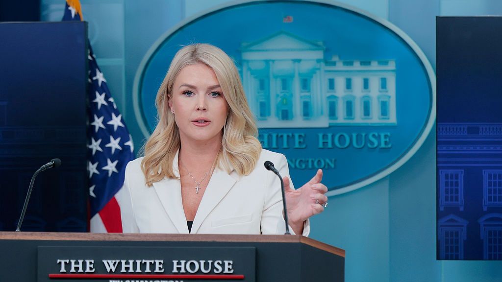 Press Secretary Karoline Leavitt Holds A Briefing At The White House
WASHINGTON, DC - APRIL 08: White House press secretary Karoline Leavitt speaks during the daily press briefing in the Brady Press Briefing Room at the White House on  April 08, 2025 in Washington, DC. Leavitt spoke to reporters about a range of topics including tariffs and U.S. President Donald Trump's upcoming schedule. (Photo by Anna Moneymaker/Getty Images)
Anna Moneymaker