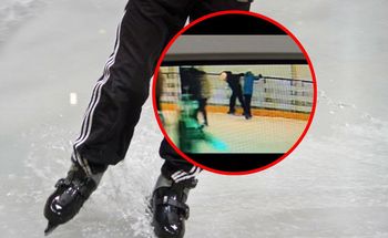 Zachowanie na lodowisku się nagrało. Wszystko trafiło do sieci