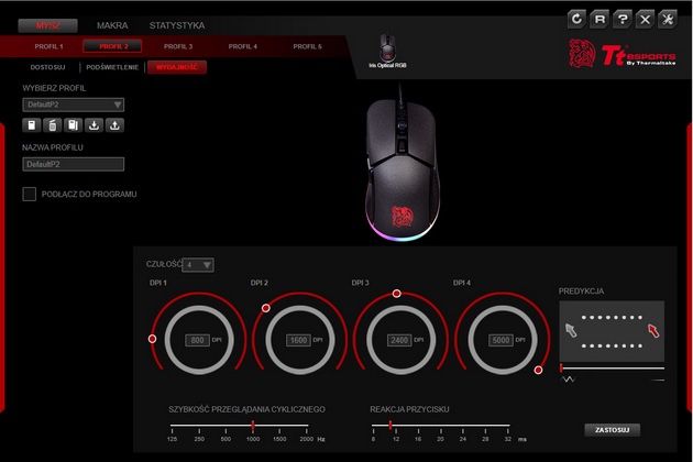Tt esports IRIS Optical RGB - ustawienia czułości myszy