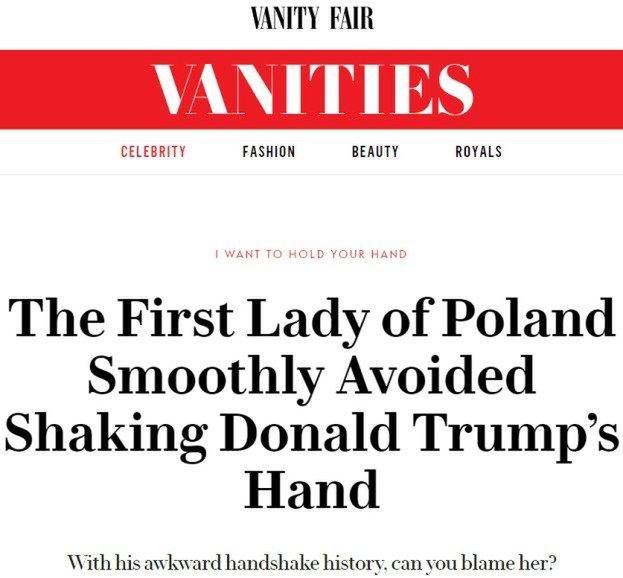 Zagraniczne media o geście Agaty Dudy wobec Donalda Trumpa