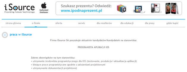 iSource poszukuje programisty aplikacji iOS