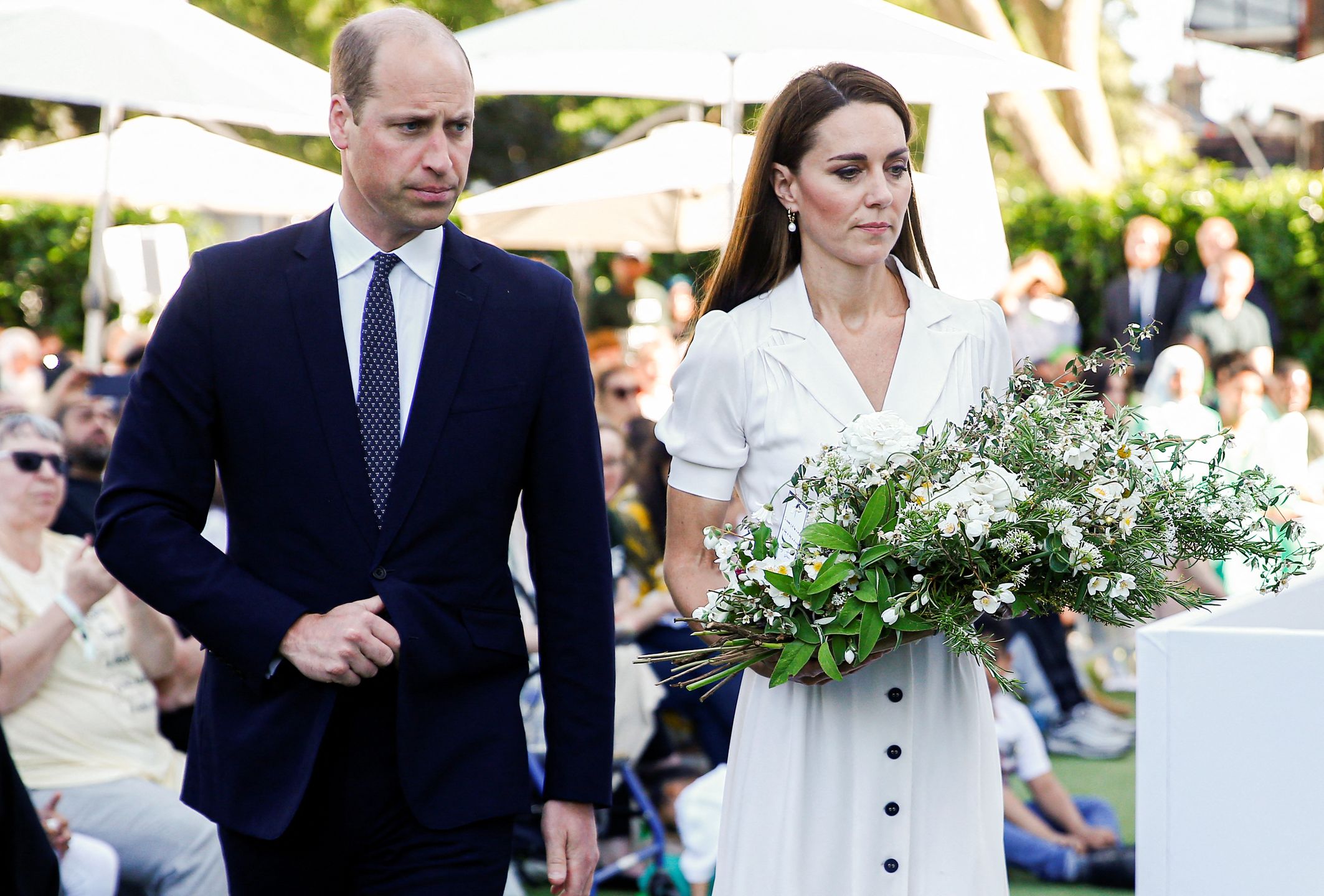 Duke And Duchess of Cambridge Attend Grenfell Tower's 5th Memorial Service
LONDON, ENGLAND - JUNE 14: Prince William, Duke of Cambridge and Catherine, Duchess of Cambridge carry a wreath to lay it during a memorial service to mark the fifth anniversary of the Grenfell Tower fire on June 14, 2022 in London, England. (Photo by Peter Nicholls - WPA Pool / Getty Images)
WPA Pool
bestof, topix