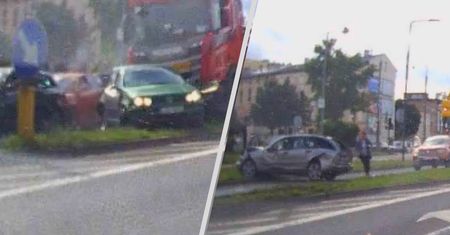 Tir staranował auta w korku. Wstrząsające nagranie