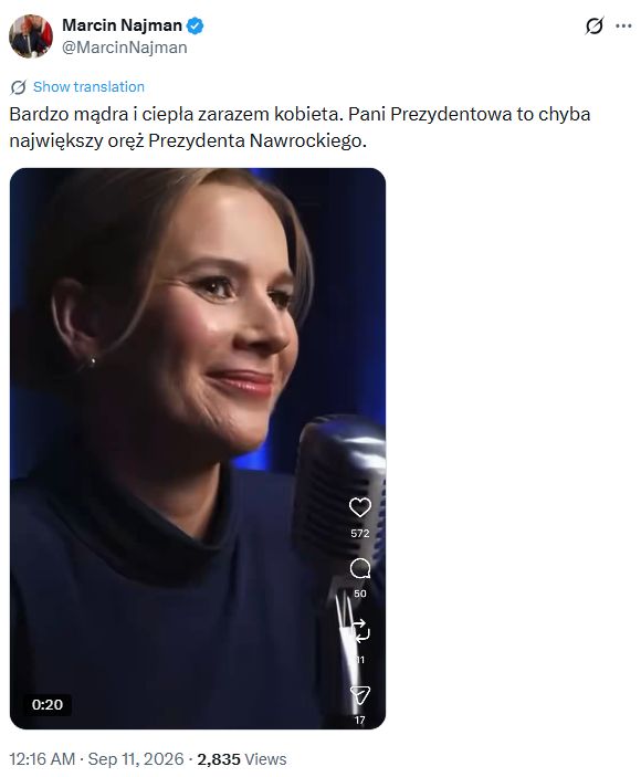 Marcin Najman ciepło o Marcie Nawrockiej
