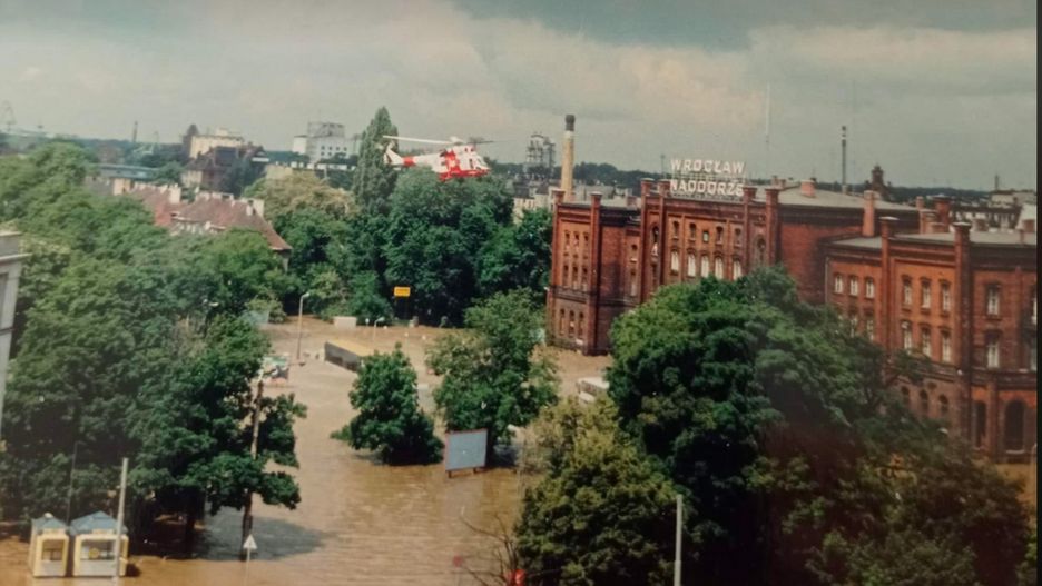 Wrocław podczas powodzi w 1997 roku. Zdjęcię nadesłane przez panią Barbarę