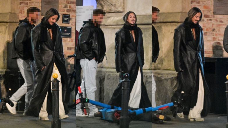 Michał Szpak nocną porą snuje się po stolicy z prawie gołą klatą