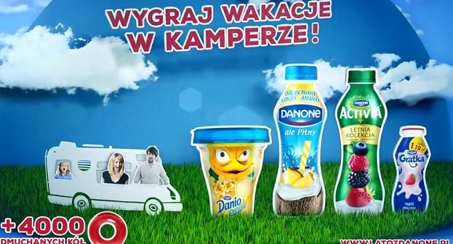 „Odjazdowe lato” promuje jogurty pitne Danone (wideo)