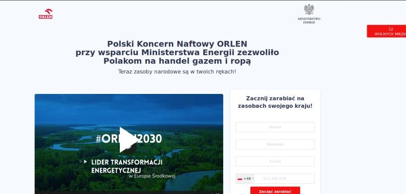 Oszuści reklamują inwestycje podszywając się pod  Orlen