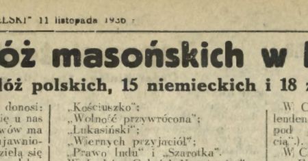 Spis lóż masońskich. Ile było ich w Polsce w 1936 roku?