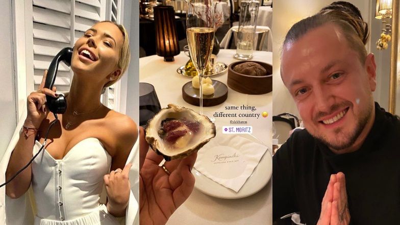 Sandra Kubicka i Baron namiętnie PAŁASZUJĄ OSTRYGI w luksusowej restauracji w St. Moritz